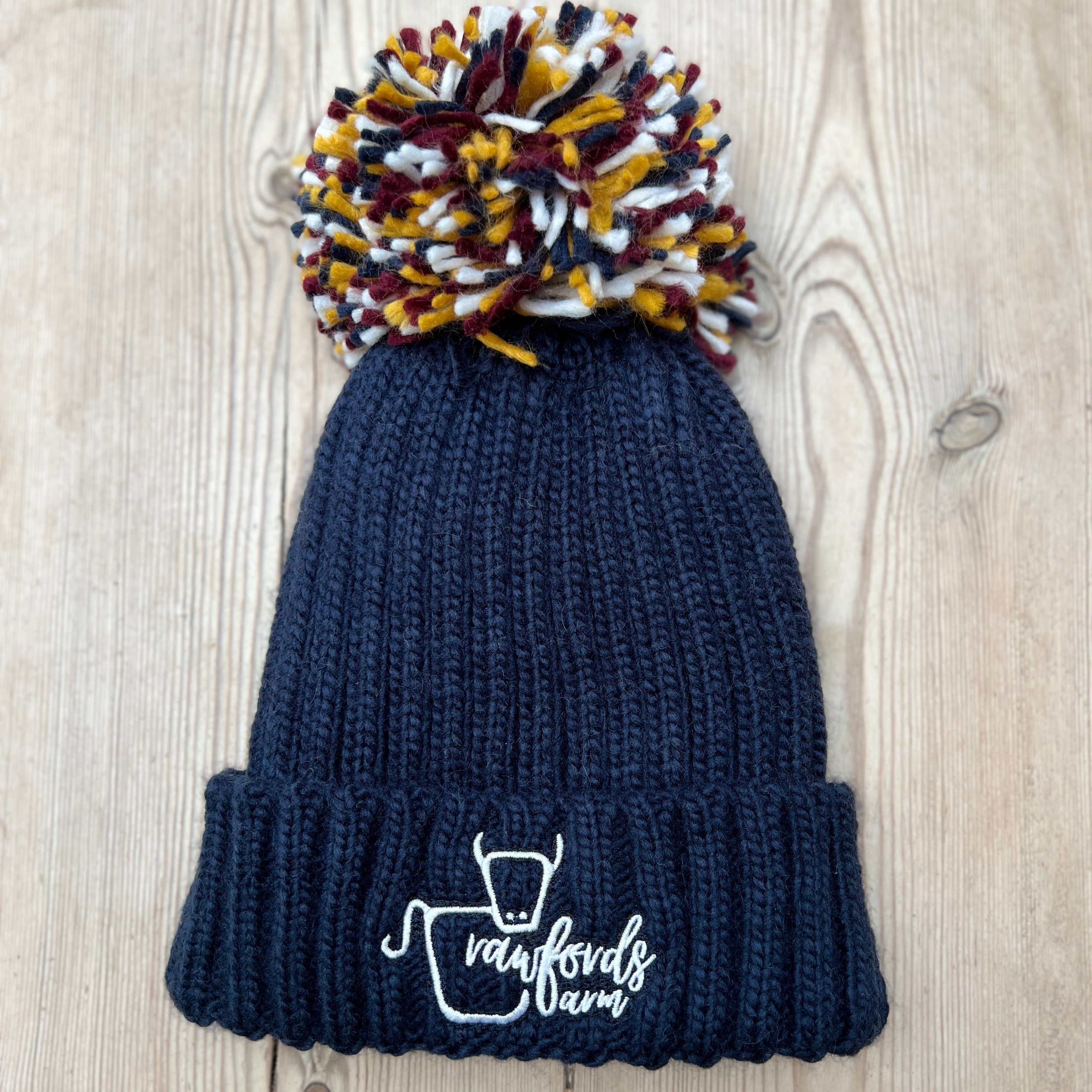 CrawfordsFarm Navy Bobble Hat